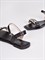 Кожаные чёрные сандалии с серебристой фурнитурой - фото 6651