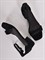 Замшевые чёрные босоножки на удобном каблуке - фото 6670