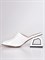 Кожаные белые сабо на геометрическом каблуке - фото 6715