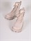 Женские зимние ботинки в светло-бежевом цвете - фото 6883