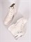 Ботинки из натуральной кожи в белом цвете с тканевой вставкой по бокам - фото 7012