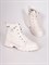 Ботинки из натуральной кожи в белом цвете с тканевой вставкой по бокам - фото 7017