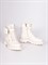 Ботинки  белого цвета из натуральной гладкой кожи с  шнуровкой в тон и съемными сумочками - фото 7387