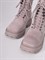 Высокие ботинки на шнуровке из натуральной замши в пудровом оттенке - фото 7503