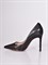 Женские туфли черного цвета с фигурным вырезом - фото 7616