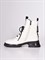 Ботинки из натуральной кожи белого цвета с контрастной шнуровкой - фото 7652