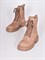 Высокие ботинки из натуральной замши коричневого цвета на шнуровке - фото 7684