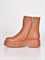Ботинки  из натуральной мягкой кожи  в коричневом цвете на широком каблуке - фото 8116