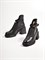 Ботинки  из натуральной кожи чёрного цвета на  платформе и устойчивом каблуке - фото 8178