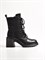 Женские ботинки черного цвета с высокой шнуровкой - фото 8183