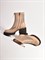 Бежевые ботинки на среднем каблуке  из текстильной сетки и натуральной кожи - фото 8275