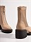 Бежевые ботинки на среднем каблуке  из текстильной сетки и натуральной кожи - фото 8276