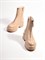 Высокие ботинки выполнены из натуральной гладкой кожи бежевого цвета - фото 8310