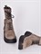 Высокие ботинки  из натуральной замши светло-коричневого цвета со стильной фурнитурой - фото 8551