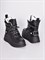 Стильные ботинки на шнуровке  из болоньи черного цвета в комбинации с кожаными элементами - фото 8561