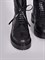 Высокие зимние ботинки чёрного цвета на шнуровке - фото 8955