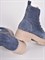 Однотонные ботинки из натуральной мягкой замши в синем оттенке - фото 8990