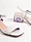 Босоножки из натуральной кожи в белом цвет на каблуке с фиолетовыми вставками - фото 9404