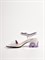 Босоножки из натуральной кожи в белом цвет на каблуке с фиолетовыми вставками - фото 9406