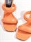 Сабо на каблуке из натуральной мягкой кожи в оранжевом цвете - фото 9504